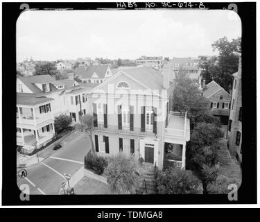 Immagine fotogrammetrica- Vista aerea angolo sud-est - Burkmeyer House, 34 South Battery Street, Charleston, Contea di Charleston, Sc Foto Stock