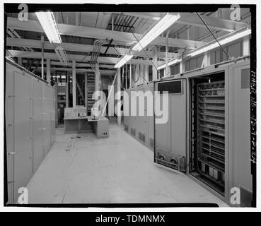 Perimetro Acquisition radar edificio -203 in camera, sala per le comunicazioni - Stanley R. Mickelsen complesso di salvaguardia, perimetro Acquisition radar edificio, limitata area di accesso, tra accesso limitato Patrol Road e la strada di servizio A, Nekoma, Cavalier County, ND Foto Stock