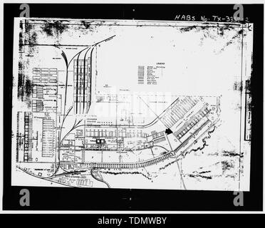 Copia fotografica della mappa di Fort Bliss, datata ca. 1920-1921, punte di freccia a 7TH CAVALRY CANTONMENT, archivi nazionali, il gruppo di record 92, RAILROAD BLUEPRINT file, cartella - 3, Fort Bliss - Fort Bliss, 7 edifici di cavalleria, U.S. Army Air Defense Artillery Centre e Fort Bliss, El Paso, El Paso County, TX; Blauvelt, L D; campo, Harvey R Foto Stock