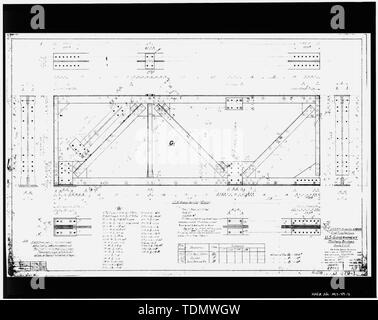 Copia fotografica del foglio n. 1 del 1918 i piani di ponte dalla biancheria IN POSSESSO DELLA REGIONE SETTENTRIONALE, U. S. Foresta Servizio, Missoula, Montana. Estremità di sezioni di travatura reticolare. - Pesce Creek Bridge, Cyr-Iron strada di montagna, Alberton, minerale County, MT Foto Stock