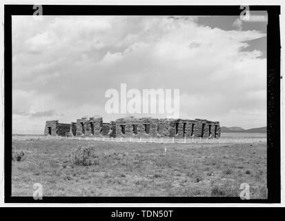 Vista prospettica guardando a nord-est - Fort unione, ospedale, la Strada Statale n. 161, Watrous, Mora County, NM Foto Stock