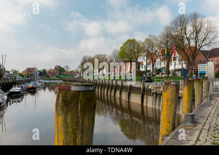 Toenning Harbour, Nordstrand, Schleswig-Holstein, Germania Foto Stock