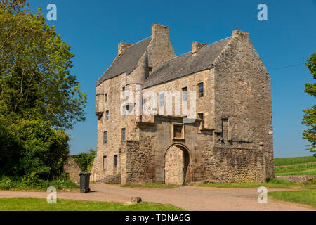 Il castello di Midhope, Lallybroch pianure, Scotland, Regno Unito Foto Stock