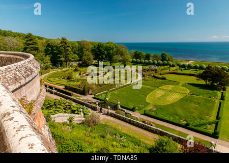 Dunrobin Castle Garden & Terreni, costa Nord, Scotland, Regno Unito Foto Stock