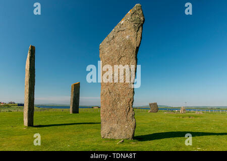 Pietre permanente di Stennes, Orkney Island, Scotland, Regno Unito Foto Stock