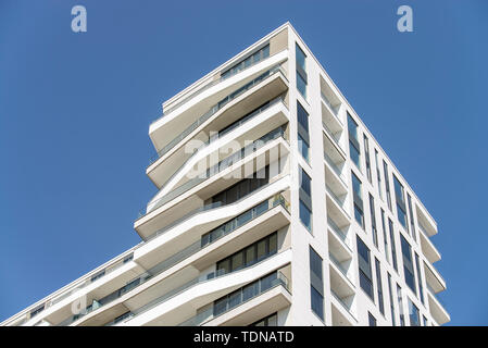 Zona residenziale di alto-aumento nel Europaviertel di Frankfurt am Main Foto Stock