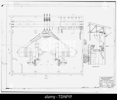 Fotocopia della costruzione microfiched disegno di Galloway e Markwart ingegneri, San Francisco, California, datato febbraio 9, 1918. (Disegno Microfiched situato a Denver Service Center, -104-60154 - 18 di 18) piano di apparecchiature elettriche - Yosemite Centrale Idroelettrica, autostrade 120 e 140, il Villaggio di Yosemite, Mariposa County, CA Foto Stock