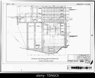 Fotocopia della costruzione originale disegno, datata 29 marzo 1940 (Originale stampa in possesso degli Stati Uniti Esercito di ingegneri, Distretto di Portland, Portland, O.) (P-40-9) sezione longitudinale dell'unità 10 e il complessivo alloggiamento. - Progetto Bonneville, potente No.1, Spanning Bradford Slough, da Bradford Isola, Bonneville, Multnomah County, o Foto Stock