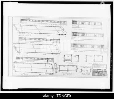 Fotocopia del disegno originale da Cass Gilbert, 1918 (originale in possesso di NYC Sviluppo Economico Corp.) ponti tra un magazzino e piloni - Esercito di Brooklyn Base di alimentazione, Pier 2, Brooklyn, Kings County, NY Foto Stock