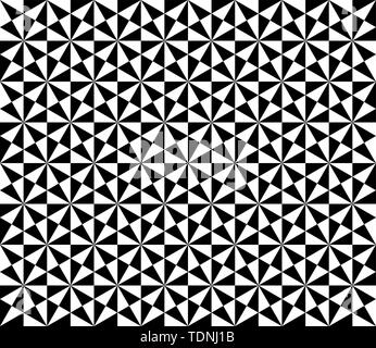 Ornamento con elementi di colori bianco e nero. Vector seamless pattern. Moderna ed elegante struttura. Ripetizione piastrelle geometriche con esagoni fatta di tr Illustrazione Vettoriale