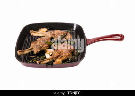 Arrosto bistecche di carne di montone Foto Stock
