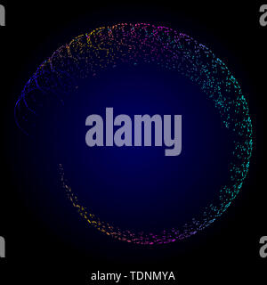 Colore dinamico a spirale delle particelle sfondo astratto Foto Stock