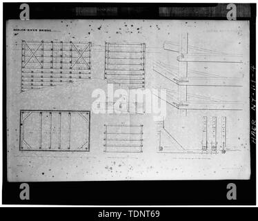 Fotocopiata Ottobre 1976, da Theoph Schramke, Descrizione del New York Croton acquedotto, New York e Berlino, 1845. I dettagli delle paratoie UTILIZZATI PER LA COSTRUZIONE DEL PONTE DI ALTA. - Vecchio Acquedotto Croton, Harlem attraversamento fluviale, Spanning Harlem River, Bronx, Contea di Bronx, NY Foto Stock