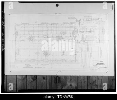 Fotocopia del primo piano piano, datata 3 novembre 1914. Disegno originale situato in corrispondenza di opere pubbliche centro, disegni e Mappa Vault, edificio 166, Washington Navy Yard, Washington D.C. - Navy Yard, Edificio n. 143, tra scafo Isacco e Patterson viali, Washington, Distretto di Columbia, DC Foto Stock