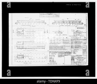 Fotocopia del Dipartimento di guerra disegno (originale si trova a Fort McCoy, Wisconsin), i piani e le altezze, PLAN numero 800-1009 - Fort McCoy, Edificio n. T-2671, circa 250' ad est del West G Street, Sparta, Contea di Monroe, WI Foto Stock