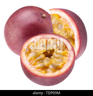Frutti della passione isolato su uno sfondo bianco. Foto Stock