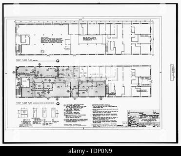 Fotocopia del disegno (questa fotografia è un 8 x 10 copia di un 8 x 10 negativa; 1989 originale disegno architettonico situato presso l'Edificio n. 458, NAS Pensacola, Florida) rinnovamento interiore, Marina il reclutamento di unità di orientamento, l'Edificio n. 45, Architettonico piano piano e le note generali, il foglio 2 di 29 - STATI UNITI Naval Air Station, negozi di attrezzature e uffici, 206 South Avenue, Pensacola, Escambia County, FL Foto Stock
