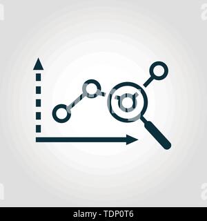 Simbolo dell'icona vettore monitoraggio marketing. Segno creativo dalla collezione di icone pubblicitarie. Icona di monitoraggio marketing piatto riempita per computer e. Illustrazione Vettoriale