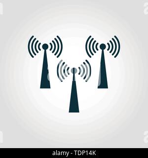 Simbolo dell'icona del vettore di trasmissione. Segno creativo dalla collezione di icone pubblicitarie. Icona di trasmissione piatta riempita per computer e dispositivi mobili Illustrazione Vettoriale