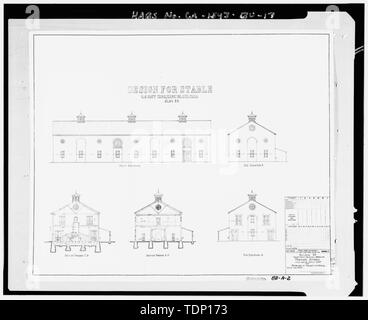 Fotocopia del disegno si trova presso archivi nazionali, San Bruno, California (Marina - 88-A-2). PW U.S. Navy Yard Mare isola edificio 88 tracciata dal disegno originale ex scuderie attualmente utilizzata da supply depot per lo storage e il materiale bersaglio; Luglio, 1923. - Mare isola Cantiere Navale, maneggio, Cedar Avenue, dal lato est di Cedar Avenue, a nord della quattordicesima Street, Vallejo, Solano County, CA Foto Stock
