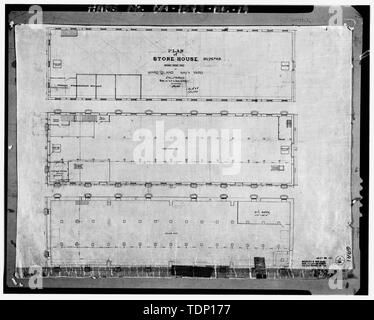 Fotocopia del disegno si trova presso archivi nazionali, San Bruno, California (Marina - A-1). Piani; 1898. - Mare isola Cantiere Navale, attrezzature e magazzino di reclutamento, Waterfront Avenue, angolo nordoccidentale del Waterfront Avenue e Fifth Street, Vallejo, Solano County, CA Foto Stock