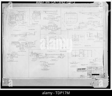 Fotocopia del disegno si trova presso archivi nazionali, San Bruno, California (Marina - A110-2). Dettagli dell'edificio. Giugno 4, 1953. - Mare isola Cantiere Navale, Garage, Maseda Road, lato sud vicino all'incrocio con Strada Imhoff, Vallejo, Solano County, CA Foto Stock