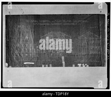 Fotocopia del disegno si trova presso archivi nazionali, San Bruno, California (Marina - H-1-A-4). Stati Uniti Naval Hospital a mare Isola di sezioni trasversali; n.d. - Mare isola Cantiere Navale, sede dell'ospedale, Johnson Lane, lato ovest della zona di intersezione di Johnson Lane e Cossey Street, Vallejo, Solano County, CA Foto Stock