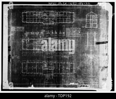 Fotocopia del disegno si trova presso archivi nazionali, San Bruno, California (Marina - H-70-A-1). - Mare isola Cantiere Navale, ospedale, Johnson Lane, lato ovest della zona di intersezione di Johnson Lane e Cossey Street, Vallejo, Solano County, CA Foto Stock