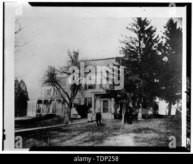 Fotocopia della fotografia storica vista di prospetto principale, mostrando ingresso originale portico - Henry Miller House, Main Street, Oldwick, Hunterdon County, NJ Foto Stock