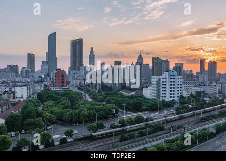 Uno splendido scenario di Wuxi City Foto Stock