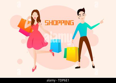 Doppia doppia 11 12 e-commerce fino a scatto shopping bags 2019 commodity sfumatura di colore di sfondo progettazione pubblicitaria di sconto Foto Stock