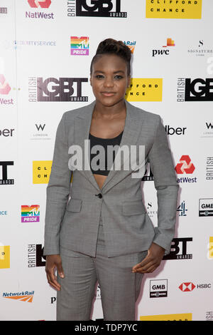 Tappeto rosso arrivi per il British LGBT Awards presso il London Marriott Hotel Grosvenor Square offre: Nicola Adams dove: Londra, Regno Unito quando: 17 maggio 2019 Credit: Phil Lewis/WENN.com Foto Stock