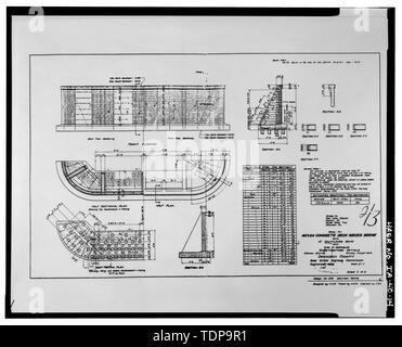 Fotocopia del disegno di costruzione (microfilm copia situato all'Iowa Departmant di trasporto, Ames, Iowa). Iowa State Highway Commissione, ottobre 1929. Dettagli della sottostruttura. - Okoboji bridge spanning stretto betweent oriente e occidente Okoboji laghi, U.S.Highway 71, Okoboji, Dickinson County, IA Foto Stock