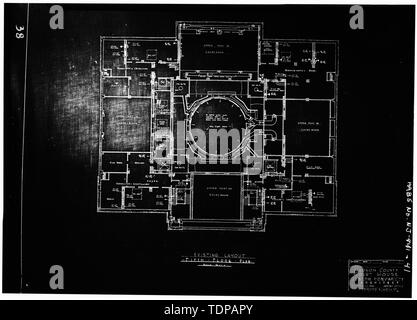Fotocopia del disegno (posizione di originale sconosciuto Comparetto Giuseppe, Delineatore, data sconosciuta QUINTO PIANO PIANO - Hudson County Courthouse, 583 Newark Avenue, Città di Jersey, Hudson County, NJ Foto Stock