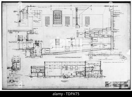 Fotocopia del disegno (posizione di originale sconosciuto) Dean e Dean, architetti, Dicembre 1928 sezioni, auditorium e fase - Scuola di Lincoln, 418 P Street, Sacramento della contea di Sacramento, CA Foto Stock