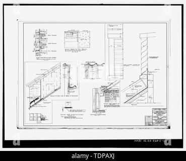 Fotocopia del disegno (24 maggio 1939 disegno architettonico da Heintz, Adler e Schutze, in possesso di Atlanta Autorità di alloggiamento). Tetto, Louvre e i dettagli di accesso. Il disegno n. A-52. - Clark Howell Case, Edificio 12-A, 500 Lovejoy Street, Atlanta, Fulton County, GA Foto Stock