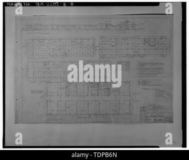 Fotocopia del disegno. (Questa fotografia è un 8' x 10' allargamento da un 4' x 5' negativo; 1942 disegno intitolato "obilization edifici, Ospedale Quarti, tipi HQ-18 e HQ-24", progetto n. 700-1240, situato presso la direzione di ingegneria e alloggiamento, Fort McPherson.) - Fort McPherson, guerra mondiale II stazione, ospedale infermieri' Quarti, Anderson, Atlanta, Fulton County, GA Foto Stock