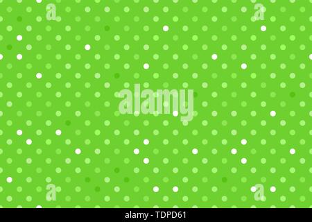 Green polka dot. Ampia Seamless pattern sfondo vettoriale. Kids superficie di progettazione Illustrazione Vettoriale