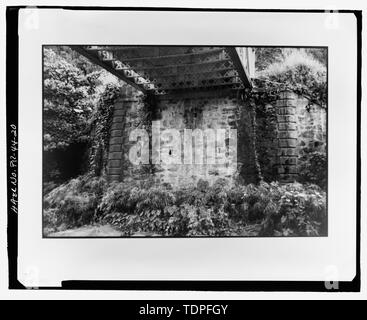 (Originale 35 millimetro negativo in possesso di Luis Pumarada, San German, Puerto Rico). Luis Pumarada, fotografo, 4 settembre 1989. PUENTE Rio Hondo, vista della spalla sud. - Puente Rio Hondo, Spanning Hondo Fiume sulla strada PR 156, Barrio Rio Hondo, Comerio, Comerio Municipio, PR; De Campos, Miguel Martinez; Belge, Belgio; Nones, Rafael; Hill, E H; Calloway, Debora, trasmettitore; Pumarada-O'Neill, Luis, storico Foto Stock