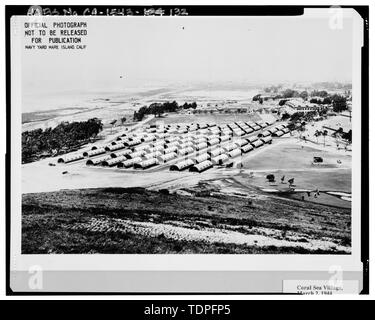 (Originale si trova a Mare isola archivi). Fotografo originale sconosciuto. Vista aerea del Marine Corps Area; 1944. - Mare isola Cantiere Navale, Est della navata centrale rigido, Vallejo, Solano County, CA Foto Stock
