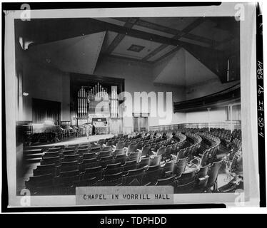 (Dall'Iowa State University Library, Collezioni Speciali) fotografo e data sconosciuta interno, cappella, guardando a Nord - Iowa State University, Morrill Hall, Morrill Road, Ames, storia County, IA Foto Stock