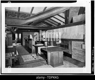 Piastra interna -125, guardando verso ovest la tromba delle scale e sala da pranzo - Avery Coonley House, 300 Scottswood Road, 281 Bloomingbank Road, Riverside, Contea di Cook, il Foto Stock