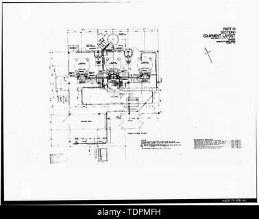 Fotografia di un disegno. '(LAYOUT IN PIANTA DI) PARTE III, sezione 1, allestimento, EDIFICI H-1 di H-10 INCL., macinazione, AREA DI PRODUZIONE, impianti 'B'.' dalla U.S. Esercito di ingegneri. Impianti industriali di inventario, Holston Ordnance Opere, Kingsport, Tennessee. Impianto 8, le parti II, III. (Nashville, TN- ufficio del distretto ingegnere, 1944). - Esercito Holston Impianto di munizioni, RDX-e-COMPOSIZIONE-B Linea di produzione 9, Kingsport, Sullivan County, TN; Bachmann , Werner E; Tennessee Eastman Corporation; U.S. Dipartimento dell'esercito; la difesa nazionale Ricerca Com Foto Stock