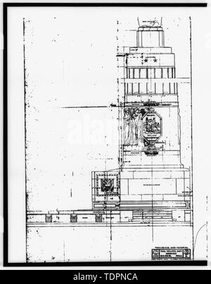 Fotografia del disegno originale del monumento di cortesia H2L2 Architetti e pianificatori, Philadelphia PIANO DI BASE CHE MOSTRA IL BASSORILIEVO FREGIO - I Guerra Mondiale monumento, Memorial Square, la provvidenza, la contea di Providence, RI; Cret, Paolo P; Jennewein, Carl P; Fiorato, M; Bettine, Micandro; DeCoux, Janet; Gorham Manufacturing Foto Stock