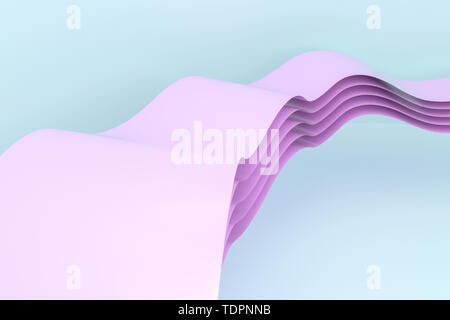 Tridimensionale, rendering rosa gradiente dello sfondo curvo Foto Stock