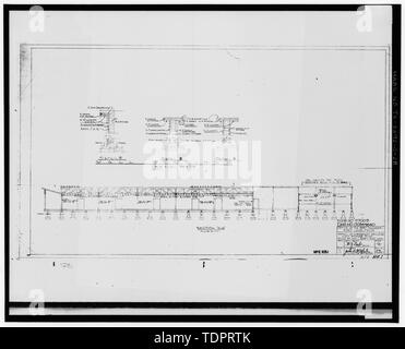 Copia fotografica del Post disegno tecnico (originale si trova a Fort Hood) sezione dell'edificio e le sezioni di parete, plan numero PE 1264.1 - Fort Hood, guerra mondiale II fabbricati temporanei, Cold storage Building, diciassettesimo Street, Killeen, Bell County, TX; Bergstrom, George E Foto Stock