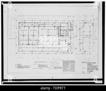 Copia fotografica del Post disegno tecnico (originale si trova a Fort Hood) piano elettrico e lampadario pianificare, plan numero PE 1268.1 - Fort Hood, guerra mondiale II fabbricati temporanei, Cold storage Building, diciassettesimo Street, Killeen, Bell County, TX; Bergstrom, George E Foto Stock