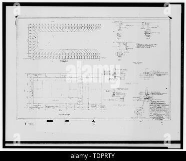 Copia fotografica del Post disegno tecnico (originale si trova a Fort Hood) piano basamento piani e pier dettagli, plan numero PE 1265 - Fort Hood, guerra mondiale II fabbricati temporanei, Cold storage Building, diciassettesimo Street, Killeen, Bell County, TX; Bergstrom, George E Foto Stock