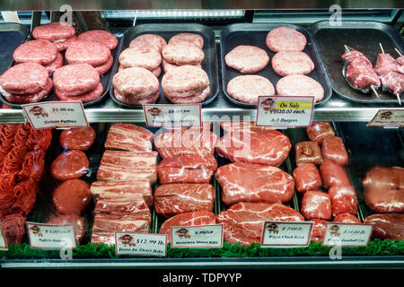 Naples Florida, Jimmy P's Butcher Shop & Deli Charred Steakhouse, ristorante ristoranti, ristoranti, ristoranti, ristoranti, ristoranti, ristoranti, caffè, mercato, vetrine refrigerate, pr Foto Stock