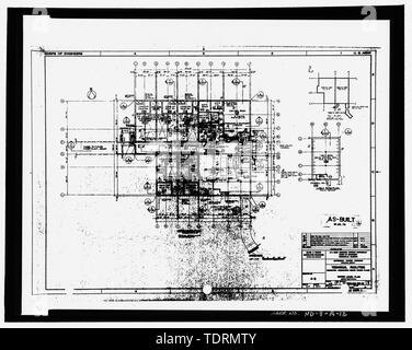 Copia fotografica del originale come disegno incorporato, datata 10 luglio 1973 (disegno originale in possesso degli Stati Uniti Esercito di ingegneri, Huntsville divisione). Superiore livello inferiore piano - Stanley R. Mickelsen complesso di salvaguardia, perimetro Acquisition radar Power Plant, nel limitato accesso Area, a sud-ovest di PARB alla fine della strada di servizio B, Nekoma, Cavalier County, ND Foto Stock